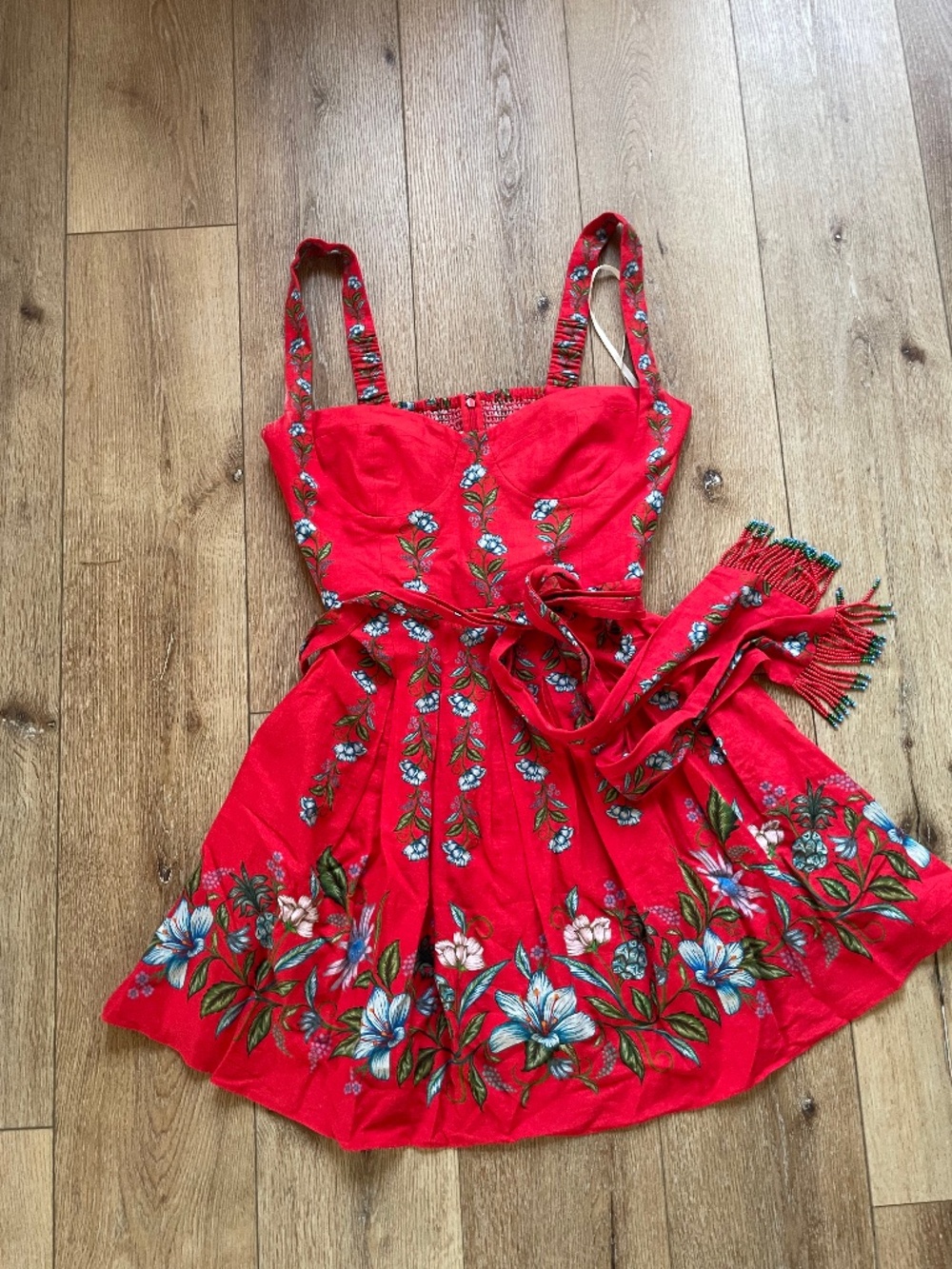 Farm Rio Sweet Bloom Bouquet Mini Dress Size L - Picture 3 of 13